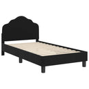 vidaXL Gyerekágy kerettel fejtámlával Fekete 80 x 160 cm Bársony