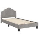 vidaXL Gyerekágy kerettel Világosszürke 90 x 190 cm Bársony