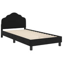 vidaXL Gyerekágy kerettel fejtámlával Fekete 90 x 190 cm Bársony