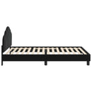 vidaXL Gyerekágy kerettel fejtámlával Fekete 90 x 190 cm Bársony
