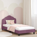 vidaXL Gyerekágy kerettel fejtámlával Lila 90 x 190 cm Bársony