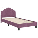 vidaXL Gyerekágy kerettel fejtámlával Lila 90 x 190 cm Bársony