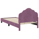 vidaXL Gyerekágy kerettel fejtámlával Lila 90 x 190 cm Bársony