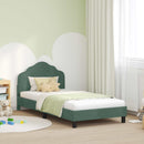 vidaXL Gyerekágy kerettel fejtámlával Tengeri Zöld 90 x 190 cm Bársony