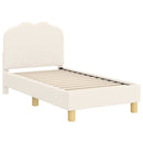 vidaXL Gyerekágy keret fejtámlával Krémszínű 70 x 140 cm Bouclé