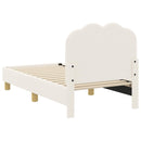 vidaXL Gyerekágy keret fejtámlával Krémszínű 70 x 140 cm Bouclé
