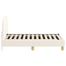 vidaXL Gyerekágy keret fejtámlával Krémszínű 70 x 140 cm Bouclé