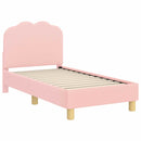 vidaXL Gyerekágy keret fejtámlával Rózsaszín 70 x 140 cm Bouclé