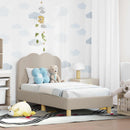 vidaXL Gyerekágy keret fejtámlával Világosszürke 70 x 140 cm