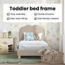 vidaXL Gyerekágy keret fejtámlával Világosszürke 70 x 140 cm Bouclé
