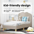 vidaXL Gyerekágy keret fejtámlával Világosszürke 70 x 140 cm Bouclé