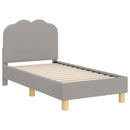 vidaXL Gyerekágy keret fejtámlával Világosszürke 70 x 140 cm Bouclé