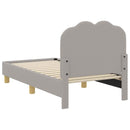 vidaXL Gyerekágy keret fejtámlával Világosszürke 70 x 140 cm Bouclé