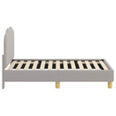 vidaXL Gyerekágy keret fejtámlával Világosszürke 70 x 140 cm Bouclé