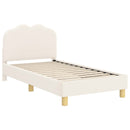 vidaXL Gyerekágy kerettel fejtámlával Krémszínű 80 x 160 cm Bouclé