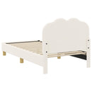 vidaXL Gyerekágy kerettel fejtámlával Krémszínű 80 x 160 cm Bouclé