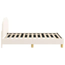 vidaXL Gyerekágy kerettel fejtámlával Krémszínű 80 x 160 cm Bouclé