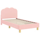 vidaXL Gyerekágy kerettel fejtámlával Rózsaszín 80 x 160 cm Bouclé