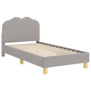 vidaXL Gyerekágy kerettel fejtámlával Világosszürke 80 x 160 cm Bouclé