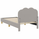 vidaXL Gyerekágy kerettel fejtámlával Világosszürke 80 x 160 cm Bouclé