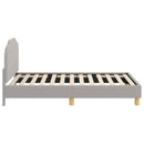 vidaXL Gyerekágy kerettel fejtámlával Világosszürke 80 x 160 cm Bouclé