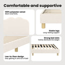 vidaXL Gyerekágy kerettel fejtámlával Krémszínű 80 x 200 cm Bouclé