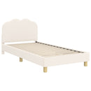 vidaXL Gyerekágy kerettel fejtámlával Krémszínű 80 x 200 cm Bouclé