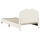 vidaXL Gyerekágy kerettel fejtámlával Krémszínű 80 x 200 cm Bouclé