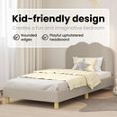vidaXL Gyerekágy kerettel fejtámlával Világosszürke 80x200 cm Bouclé