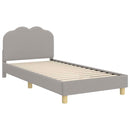 vidaXL Gyerekágy kerettel fejtámlával Világosszürke 90x190 cm Bouclé