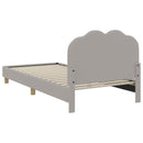 vidaXL Gyerekágy kerettel fejtámlával Világosszürke 90x200 cm Bouclé