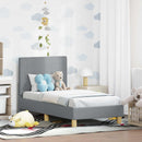 vidaXL Gyerekágy keret fejtámlával Világosszürke 70 x 140 cm szövet