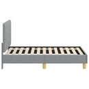 vidaXL Gyerekágy keret fejtámlával Világosszürke 70 x 140 cm szövet