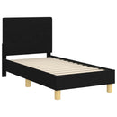 vidaXL Gyerekágy keret fejtámlával Fekete 70 x 140 cm szövet