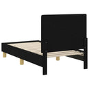 vidaXL Gyerekágy keret fejtámlával Fekete 70 x 140 cm szövet