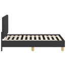 vidaXL Gyerekágy keret fejtámlával Fekete 70 x 140 cm szövet