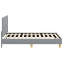 vidaXL Gyerekágy kerettel fejtámlával Világosszürke 80 x 160 cm szövet