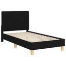 vidaXL Gyerekágy kerettel fejtámlával Fekete 80 x 160 cm szövet