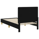 vidaXL Gyerekágy kerettel fejtámlával Fekete 80 x 160 cm szövet