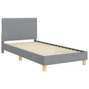 vidaXL Gyerekágy kerettel fejtámlával Világosszürke 80 x 200 cm szövet