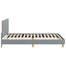 vidaXL Gyerekágy kerettel fejtámlával Világosszürke 90 x 200 cm szövet