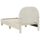 vidaXL Gyerekágy keret fejtámlával Krémszínű 70 x 140 cm Bársony