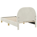 vidaXL Gyerekágy kerettel fejtámlával Krémszínű 80 x 160 cm Bársony