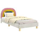 vidaXL Gyerekágy kerettel fejtámlával Krémszínű 90 x 190 cm Bársony