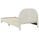 vidaXL Gyerekágy kerettel fejtámlával Krémszínű 90 x 190 cm Bársony