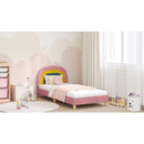 vidaXL Gyerekágy kerettel fejtámlával Rózsaszín 90 x 190 cm Bársony