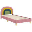 vidaXL Gyerekágy kerettel fejtámlával Rózsaszín 90 x 190 cm Bársony