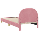 vidaXL Gyerekágy kerettel fejtámlával Rózsaszín 90 x 190 cm Bársony