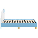 vidaXL Gyerekágy keret fejtámlával Kék 70 x 140 cm PU