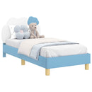 vidaXL Gyerekágy kerettel Kék 80 x 160 cm PU